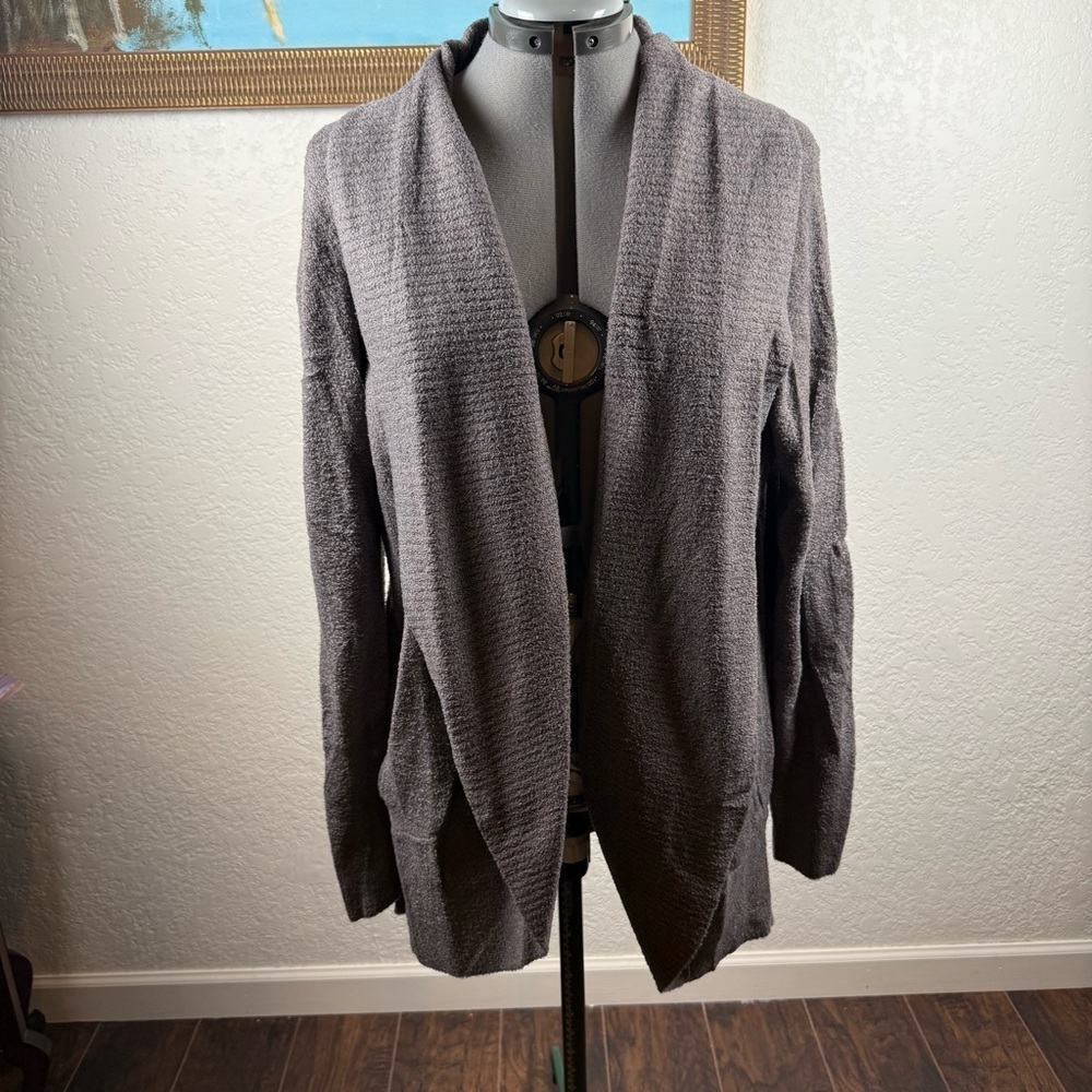 Barefoot Dreams Bamboo Chic Lite Cardigan Grey Open Front Wrap Sweater 452 L/XL